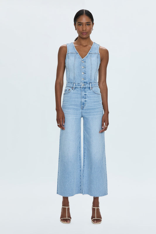 Aria Cropped Fitted Vest Jumpsuit - Priority