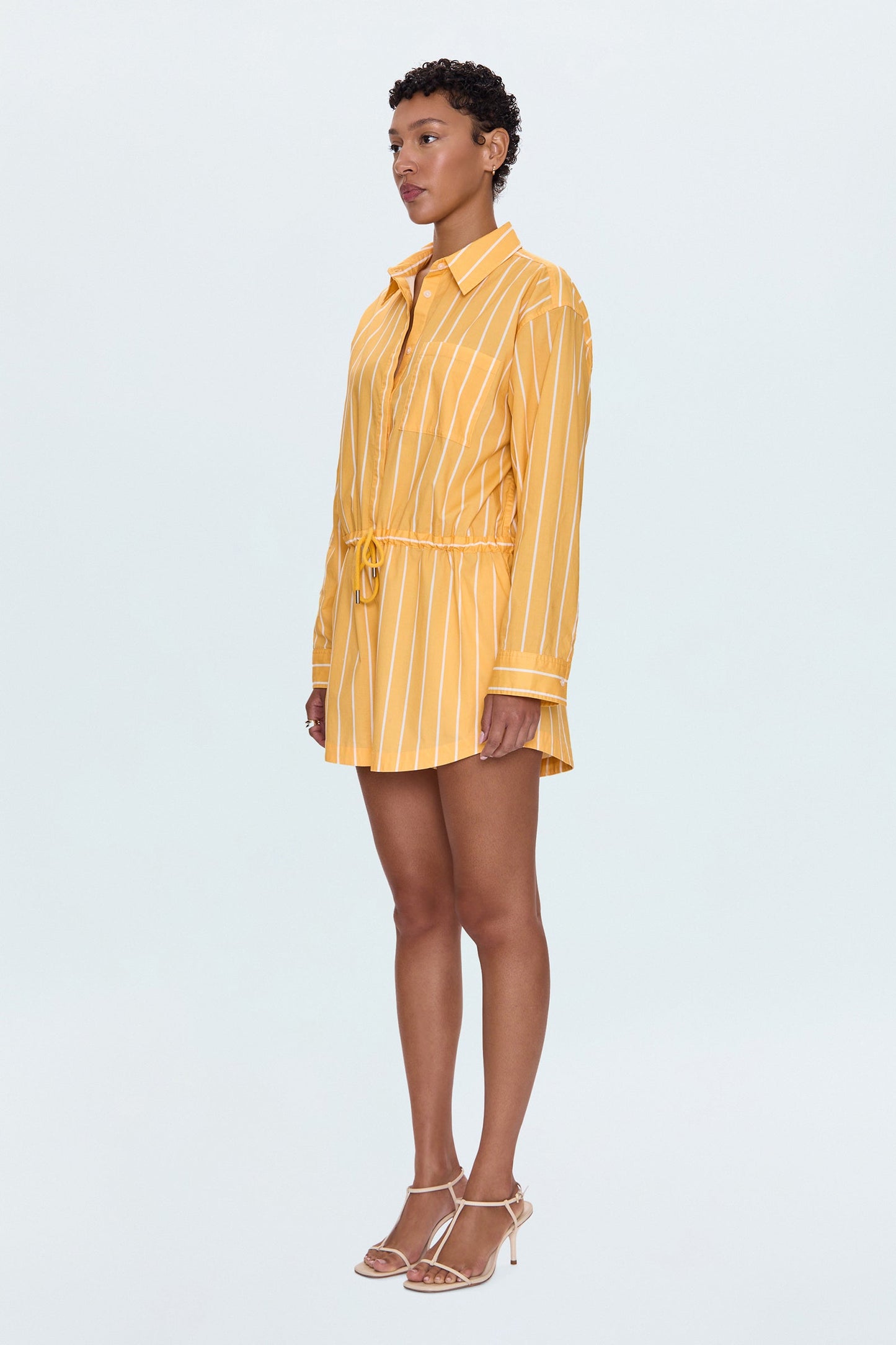 Amelie Romper - Papaya Stripe