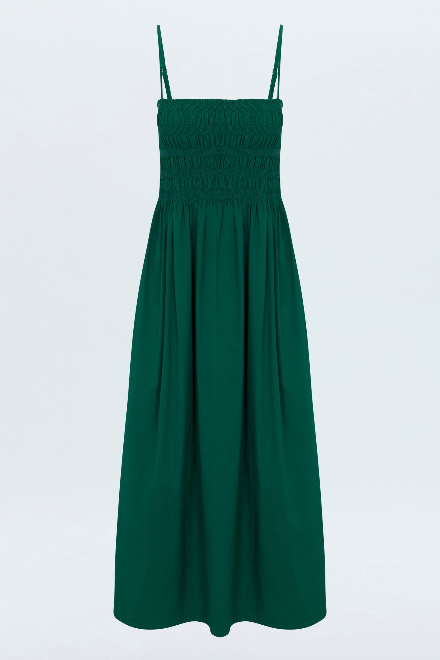 Bianca Shirred Bodice Dress - Emerald